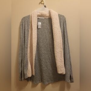 Cozy Gray and Cream Women's Sweater/ Free Item Included